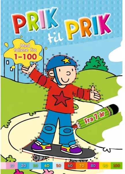 Yhdistä pisteet: 1-100 (skeittaaja) - Harrastus - vihkonen