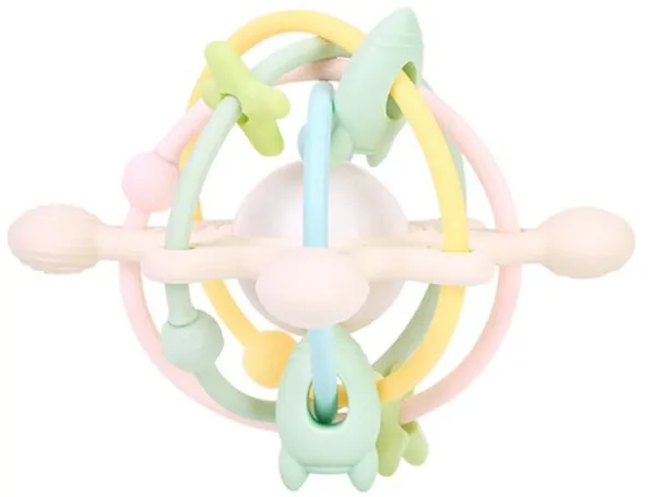 Multi toy silikonilelu helistinpallolla Pastelli