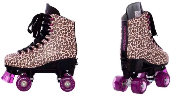 Supreme Rollers - Del Rey säädettävä rullaluistin Side by Side Koko 39-42 - Leopardi